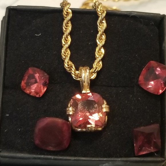 Easter Sale Vintage custom made 14k andesine sunstone  charm chain - Picture 16 of 16